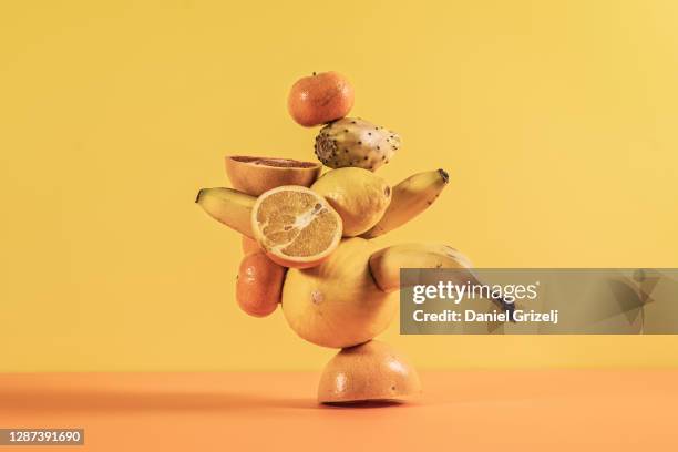 fruit - food sculpture stock pictures, royalty-free photos & images