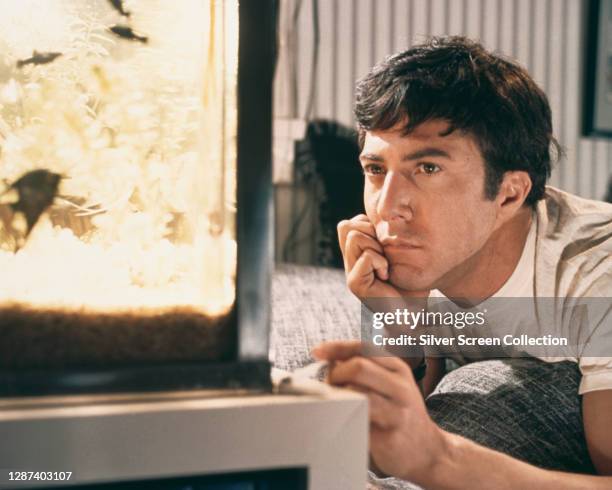 American actor Dustin Hoffman as Benjamin Braddock in the film 'The Graduate', 1967.