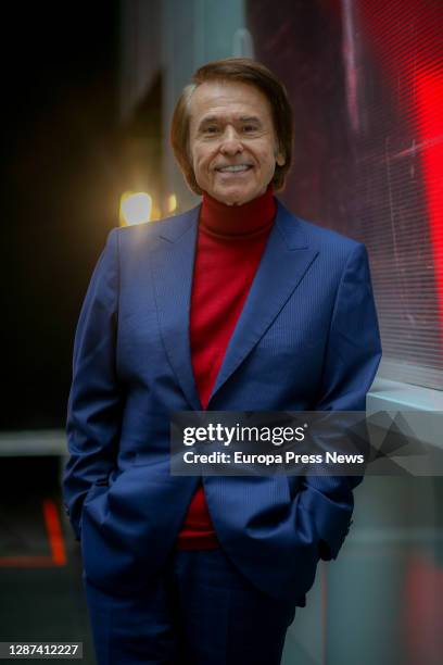 The singer Raphael during an interview for Europa Press in which he presented his album 'Raphael: 6.0', at the Wizink Center in Madrid, on November...
