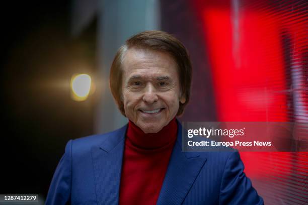 The singer Raphael during an interview for Europa Press in which he presented his album 'Raphael: 6.0', at the Wizink Center in Madrid, on November...