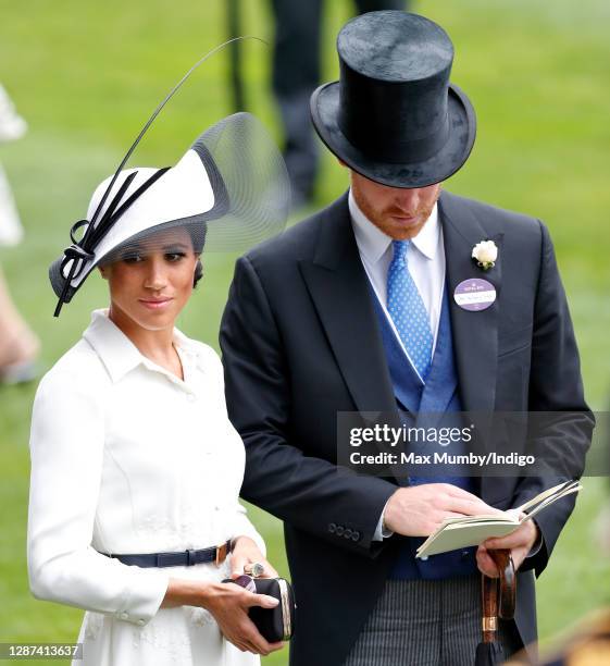 Meghan, Duchess of Sussex and Prince Harry, Duke of Sussex attend day 1 of Royal Ascot at Ascot Racecourse on June 19, 2018 in Ascot, England.