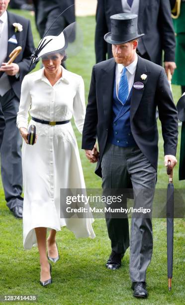 Meghan, Duchess of Sussex and Prince Harry, Duke of Sussex attend day 1 of Royal Ascot at Ascot Racecourse on June 19, 2018 in Ascot, England.