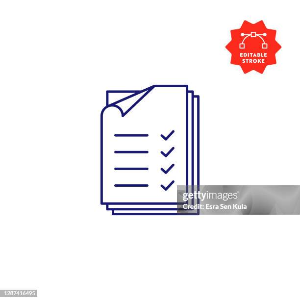 checklist icon with editable stroke - page stock illustrations