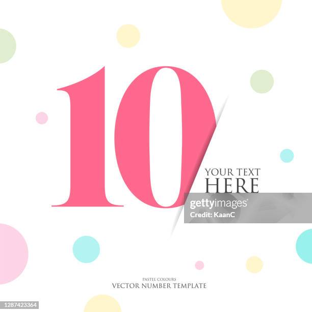 pastel colours number vector stock illustration. pastel color. typography design element. - 10 percent stock illustrations