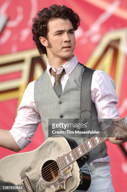 Kevin Jonas of Jonas Brothers performs during 102.7 KIIS FM's Wango Tango at Irvine Meadows Amphitheatre on May 10, 2008 in Irvine, California.