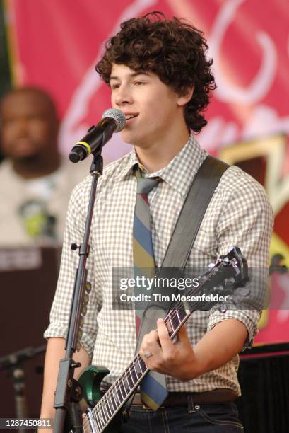 Nick Jonas of Jonas Brothers performs during 102.7 KIIS FM's Wango Tango at Irvine Meadows Amphitheatre on May 10, 2008 in Irvine, California.