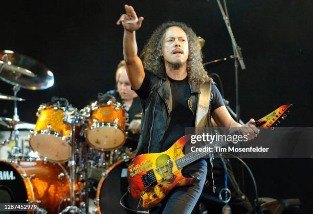 Kirk Hammett of Metallica performs during KROQ's Weenie Roast y Fiesta at Irvine Meadows Amphitheatre on May 17, 2008 in Irvine, California.