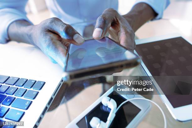 Man Using Devices 535 Laptop Screen Black Man Hands Stock Photos, High-Res Pictures, and ...