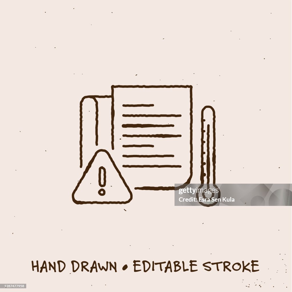 Hand Drawn Risk Analysis Icon with Editable Stroke