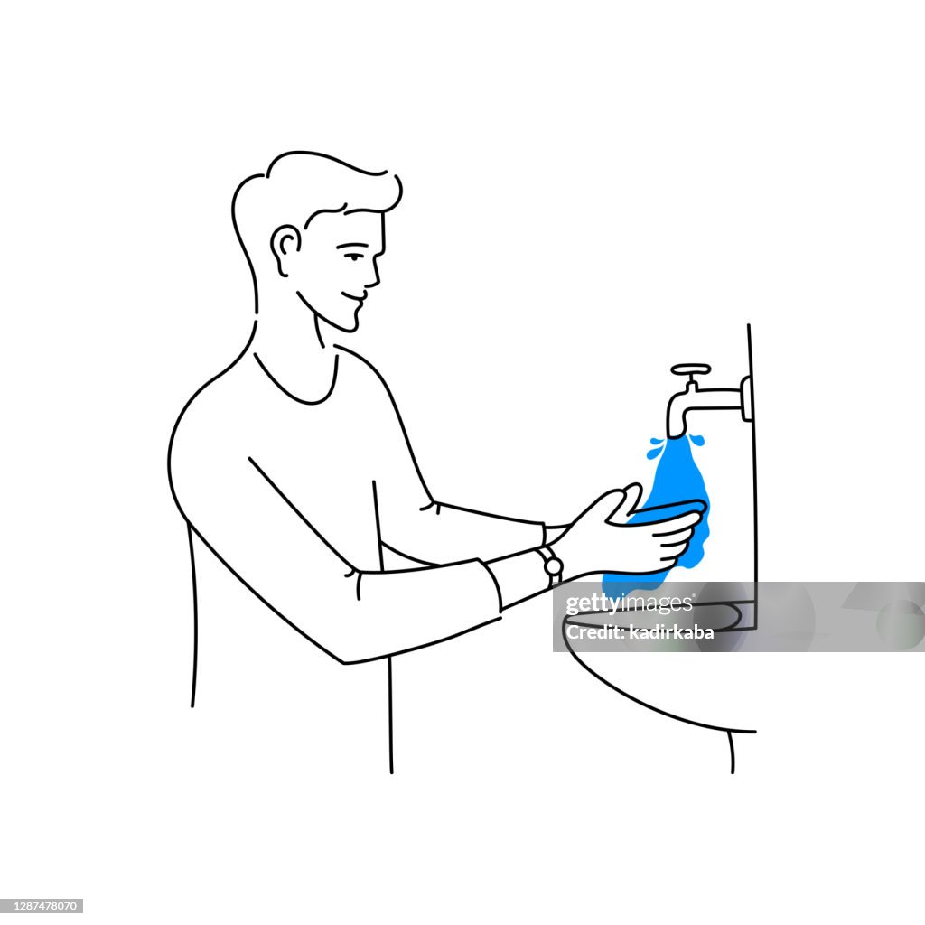 Wash Your Hands Vector illustration in a Flat Style