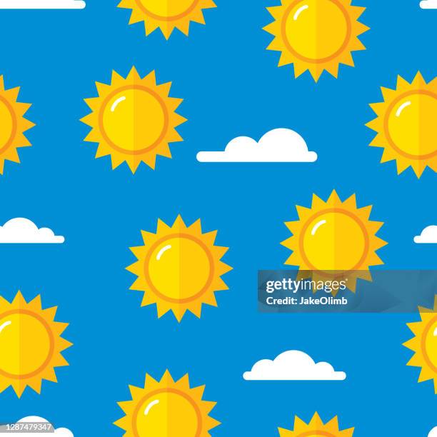 sun and clouds pattern flat - same day stock illustrations