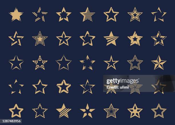 stockillustraties, clipart, cartoons en iconen met pictogram set sterren - stars of maxwell football club discussion table