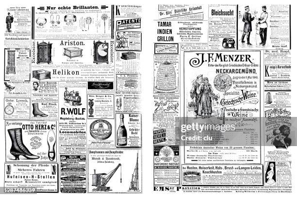 ilustraciones, imágenes clip art, dibujos animados e iconos de stock de anuncios de 1892 - bottle illustration vintage