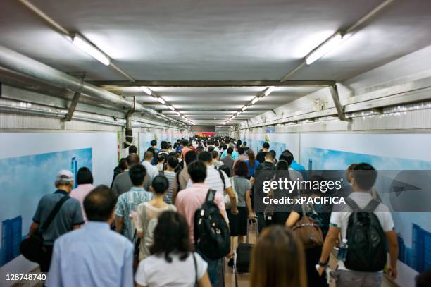 busy underground train corridor - railway station china stock pictures, royalty-free photos & images