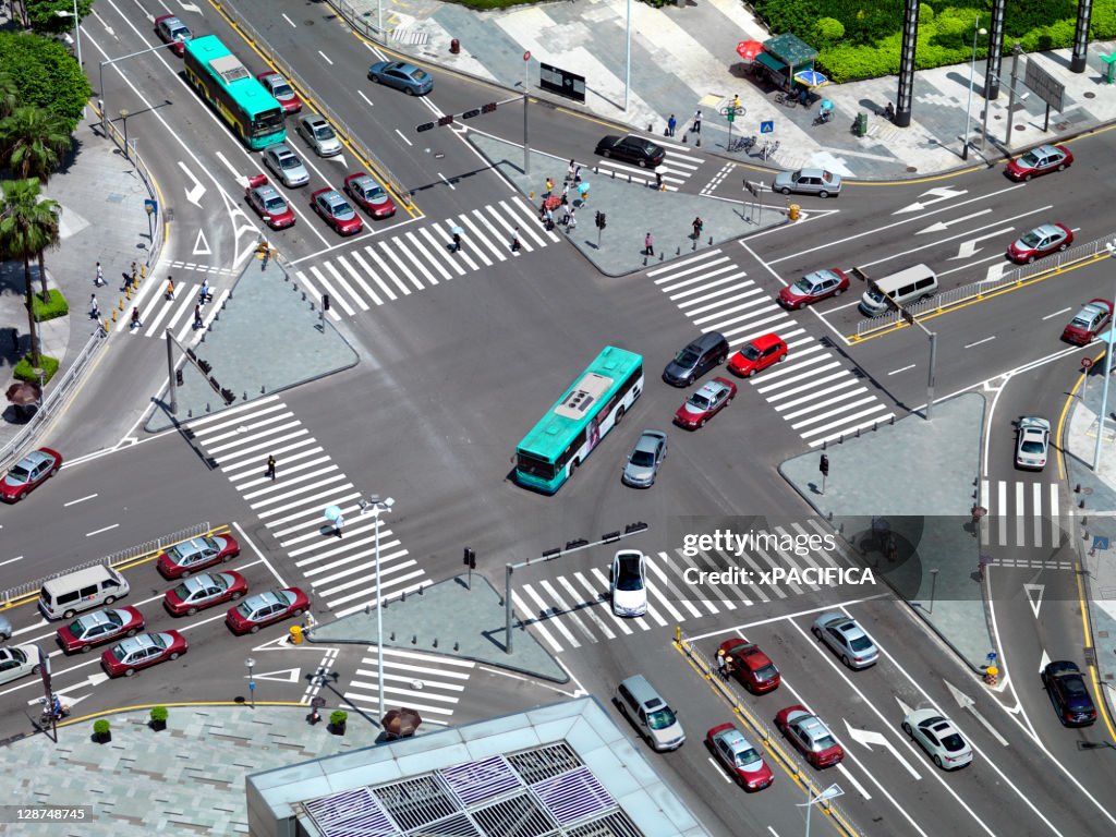 A busy intersection in China.