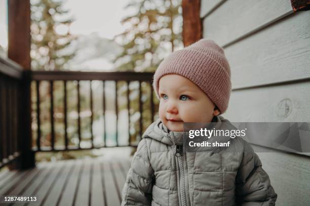 mountain getaway - winter baby stock pictures, royalty-free photos & images