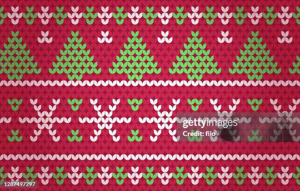 seamless holiday sweater background knit fabric pattern - christmas sweater stock illustrations