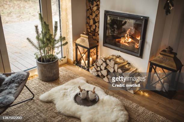 cozy place for rest - winter stock pictures, royalty-free photos & images