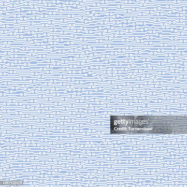 horizontal circuit wires vector in blue and white - seamless tile - cpu stock illustrations