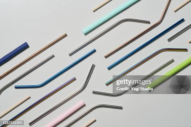 lots of reusable straws - silicon stock pictures, royalty-free photos & images