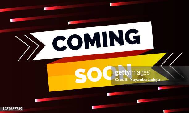 stockillustraties, clipart, cartoons en iconen met neon stijl binnenkort gloeiende achtergrond ontwerp - aankondigingsbord