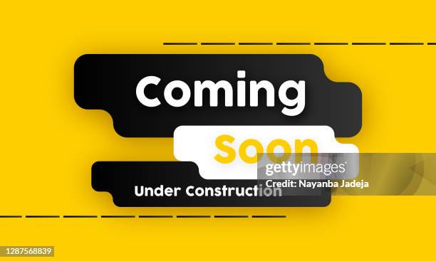 coming soon under construction yellow background design - coming back stock illustrations