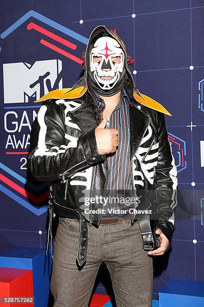 Mexican wrestler La Parka attends the 2011 MTV Game Awards at Salon Vive Cuervo on October 6, 2011 in Mexico City, Mexico.