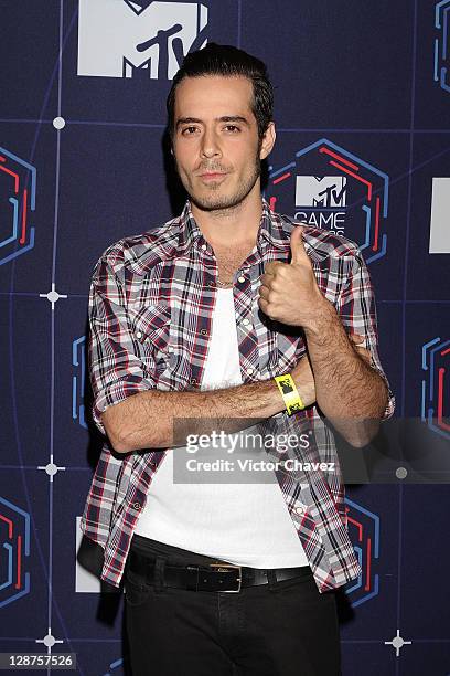 Singer Jose Madero of rock band Panda attends the 2011 MTV Game Awards at Salon Vive Cuervo on October 6, 2011 in Mexico City, Mexico.