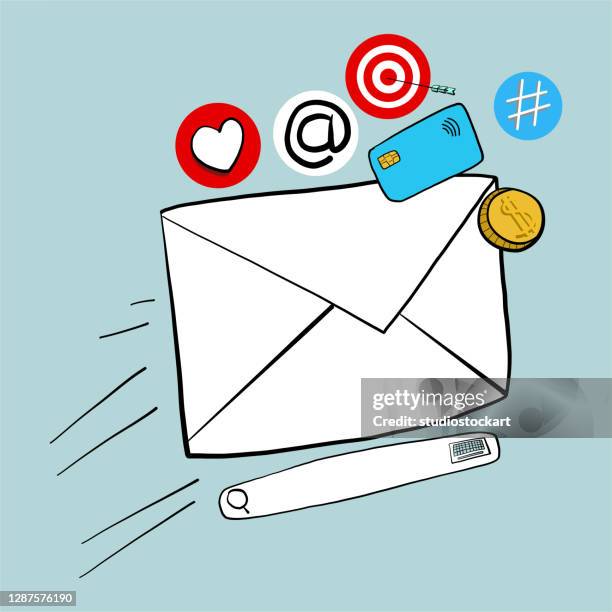 email marketing concept - email marketing stock illustrations