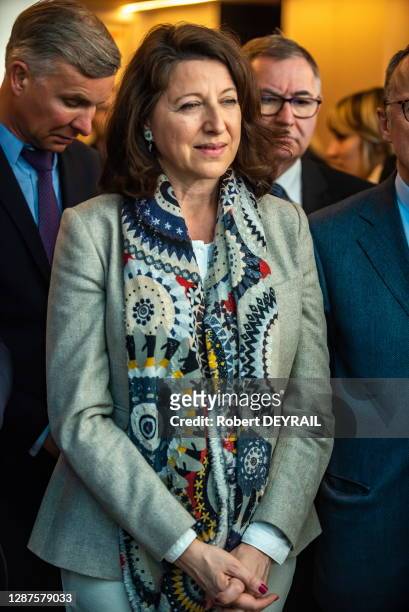 Portrait d'Agnès Buzyn, ministre des Solidarités et de la Santé lors de l'inauguration du pavillon H de l'Hôpital Edouard Herriot le 5 avril 2019 à...