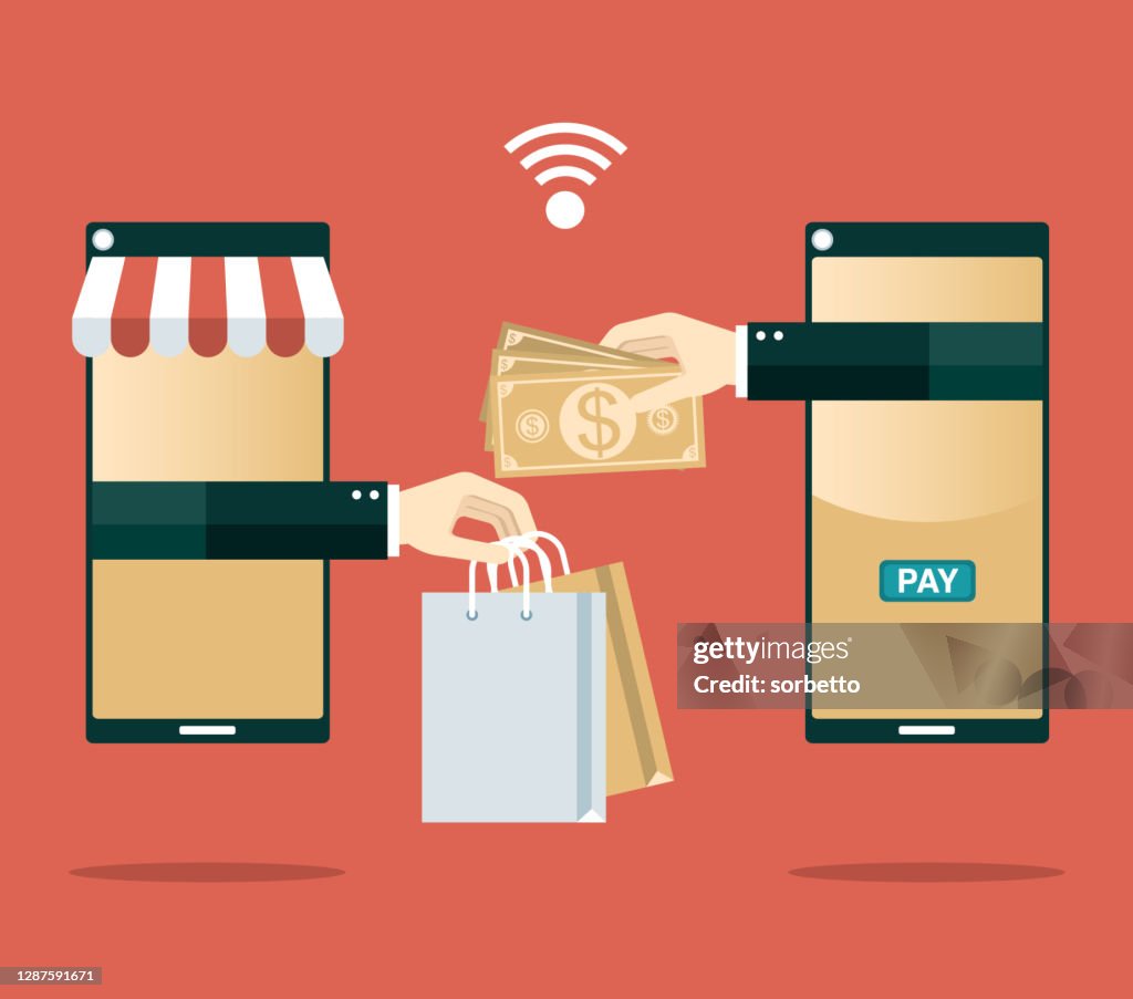 Online winkelen - papieren valuta