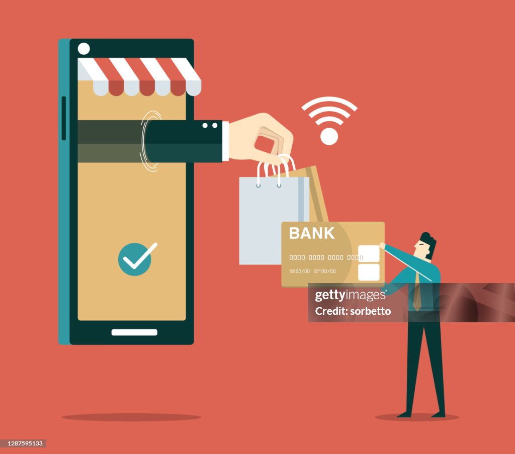 Online winkelen - Zakenman