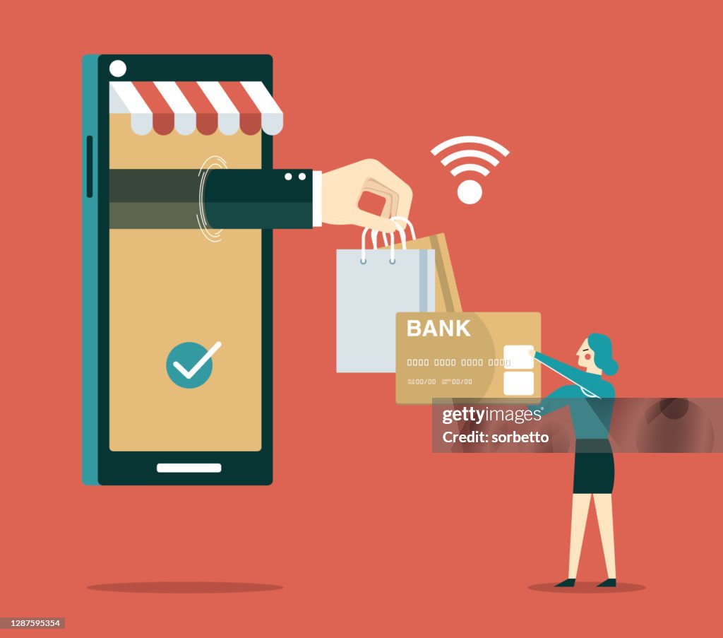 Online-Shopping - Geschäftsfrau