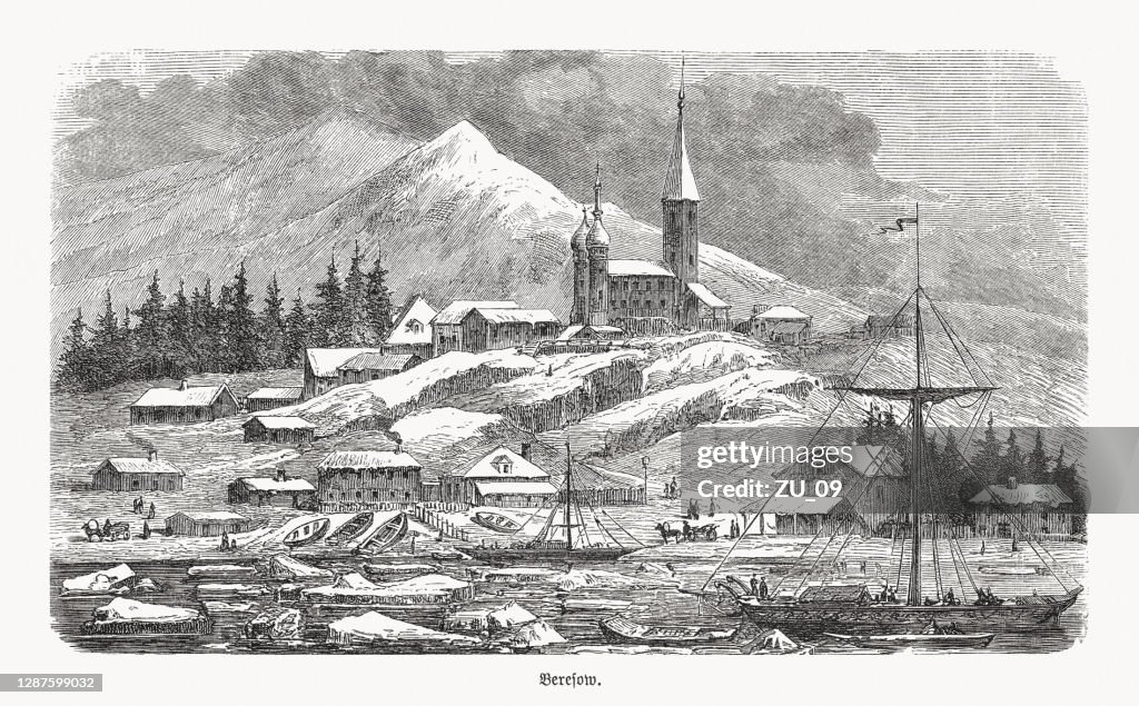 Berjosowo, Khanty-Mansi Autonomous Okrug, Russia, wood engraving, published in 1893