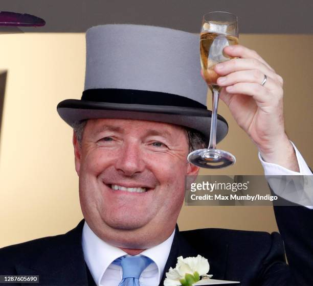 Piers Morgan watches the racing on day 2 of Royal Ascot at Ascot Racecourse on June 20, 2018 in Ascot, England.