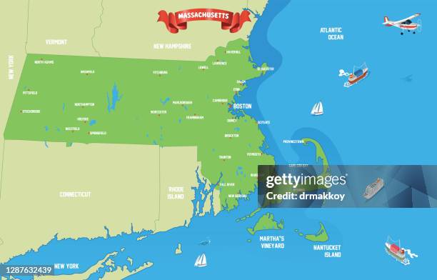 massachusetts map - marthas vineyard stock illustrations