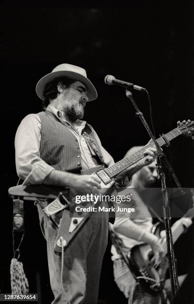 Lonnie Mack performs during a Stevie Ray Vaughan Soul to Soul Tour concert at the Arts & Sciences Auditorium at the University of Wyoming on October...