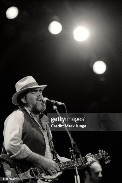 Lonnie Mack performs during a Stevie Ray Vaughan Soul to Soul Tour concert at the Arts & Sciences Auditorium at the University of Wyoming on October...