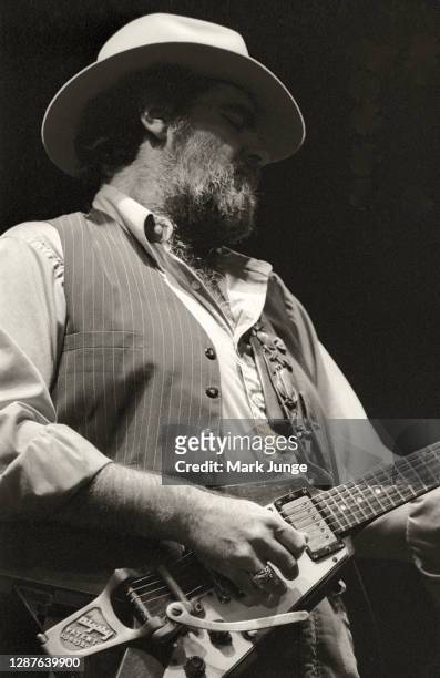Lonnie Mack performs during a Stevie Ray Vaughan Soul to Soul Tour concert at the Arts & Sciences Auditorium at the University of Wyoming on October...