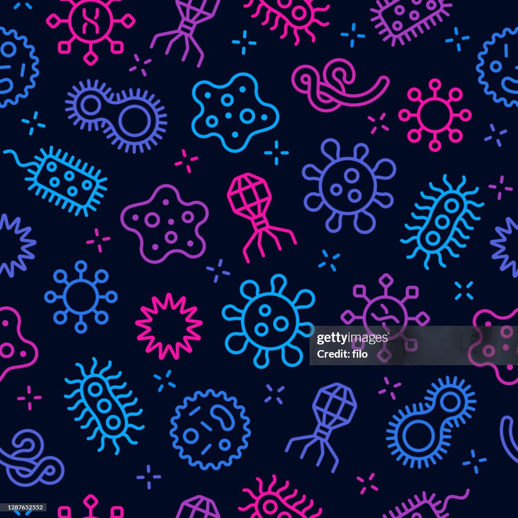 Seamless Virus And Disease Microorganism Background High-Res Vector Graphic  - Getty Images