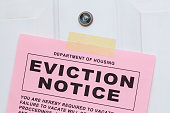 Eviction Notice on Door Close Up