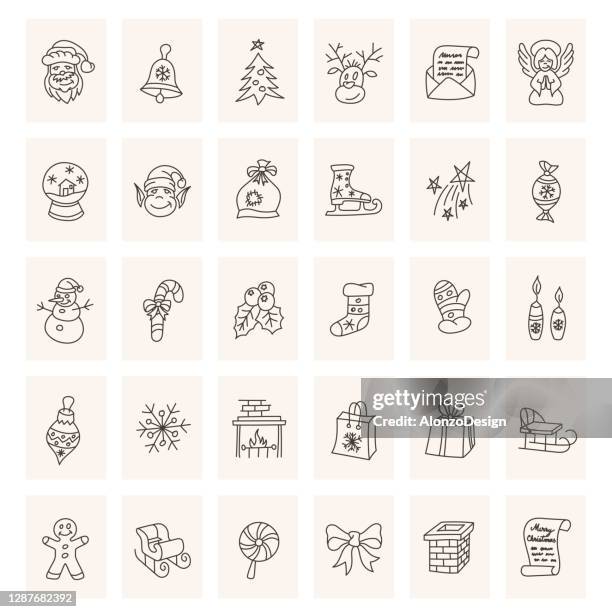 christmas icons - candy store stock illustrations