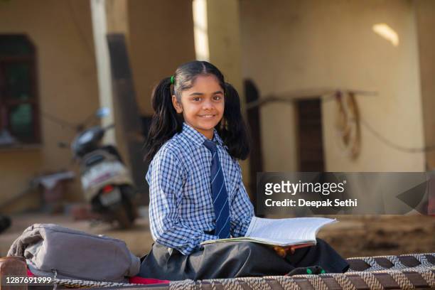 school girl - stock photo - rural scene stock pictures, royalty-free photos & images