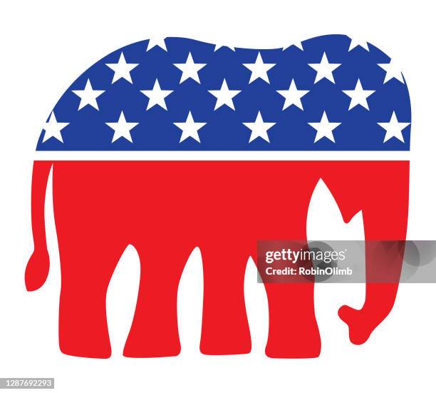 red white and blue elephant - political party icon stock illustrations