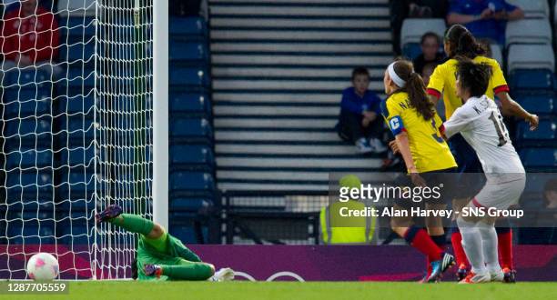 V DPR KOREA.HAMPDEN - GLASGOW.A mix-up inside the Colombian box allows DPR Korea's Song Hui Kim in to score the opener