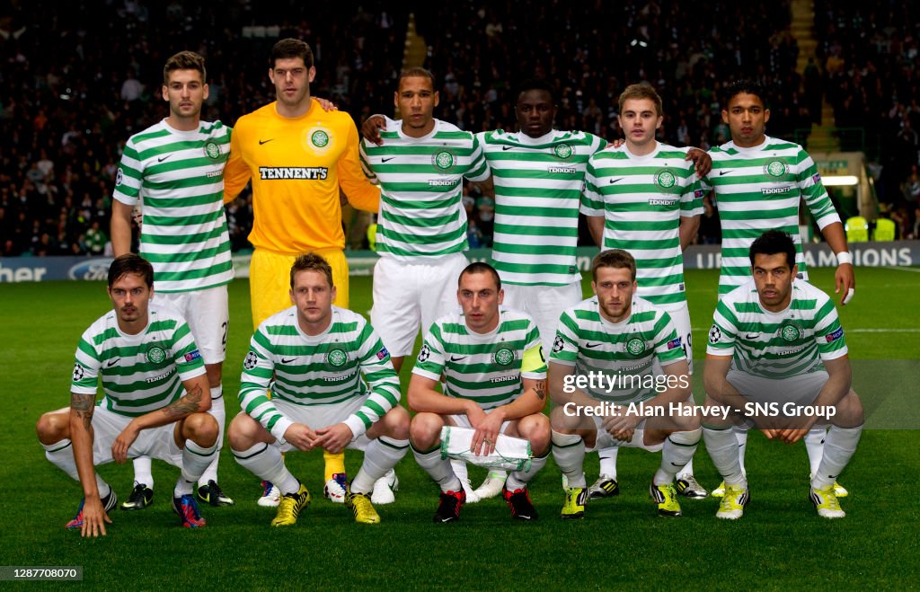 CELTIC v BENFICA.CELTIC PARK - GLASGOW.The Celtic team line-up ahead ...