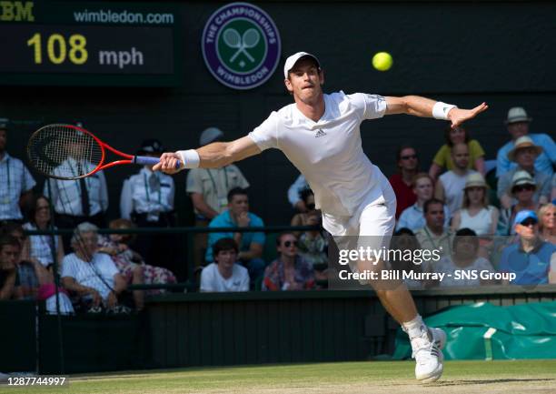 Novak DJOKOVIC Andy MURRAY .WIMBLEDON - LONDON.Andy Murray in action on Centre Court.