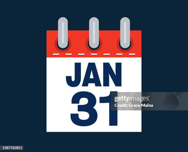 january 31st calendar date of the month - desk calendar stock illustrations