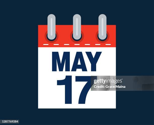 may 17th calendar date of the month - desk calendar stock illustrations