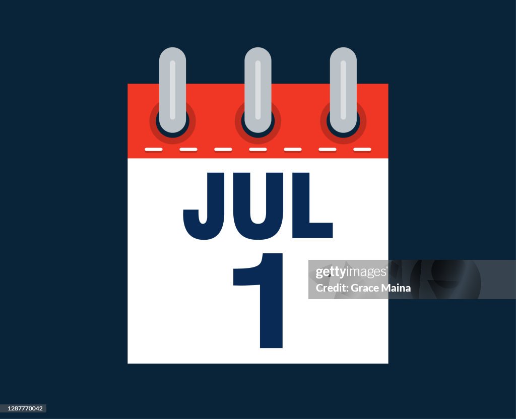 Saturday July First July 1st Calendar Date Of The Month High-Res Vector Graphic - Getty Images